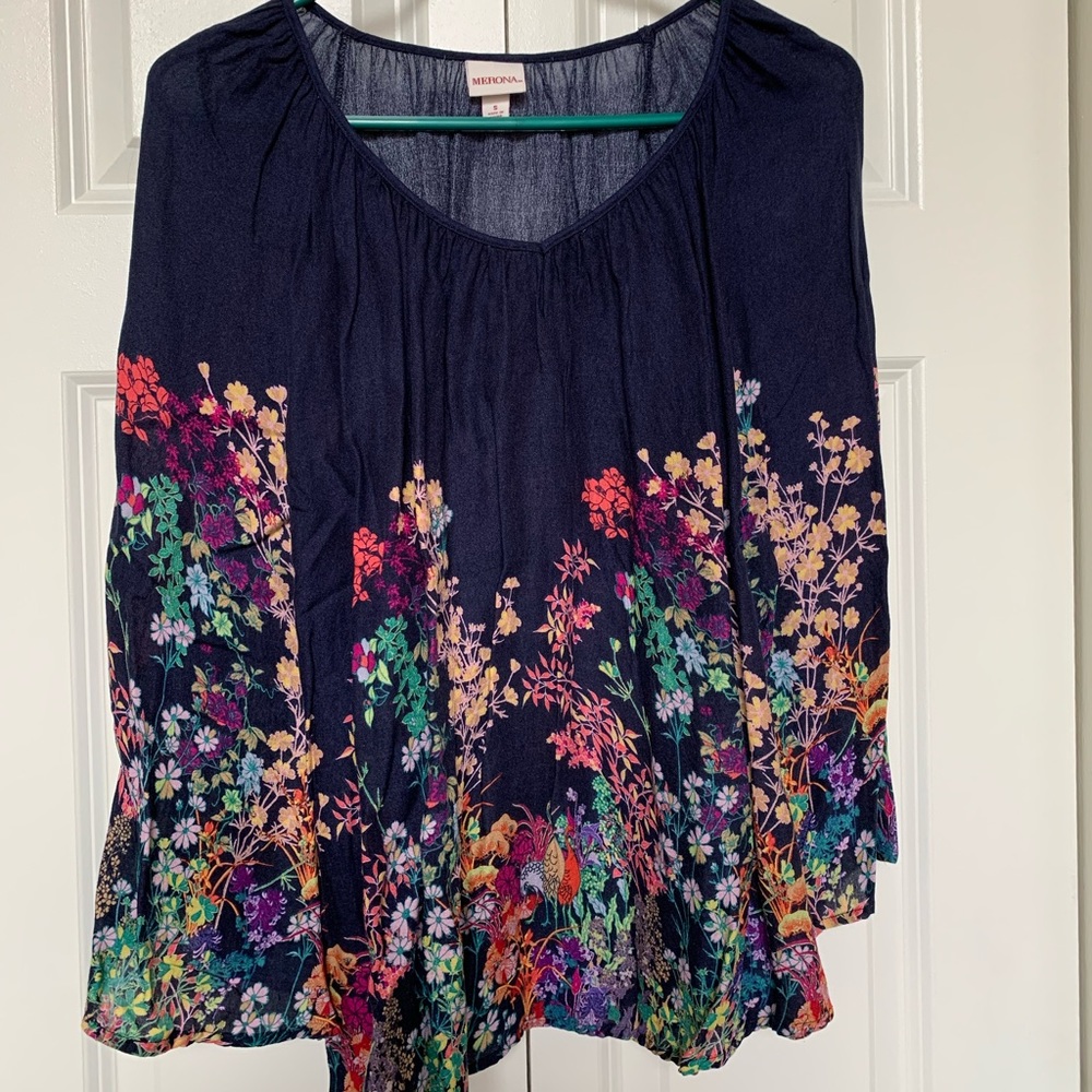 Navy Tunic with Floral Print